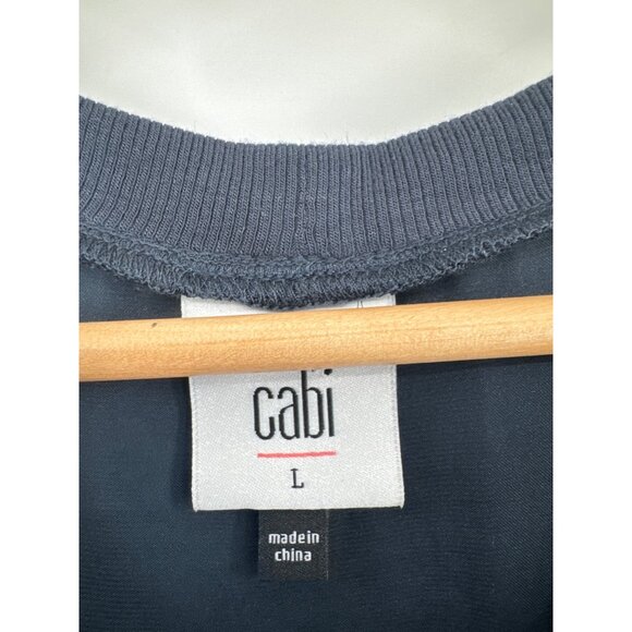 Cabi Womens Sleeveless Navy Blouse satin top Size Large - Picture 2 of 4
